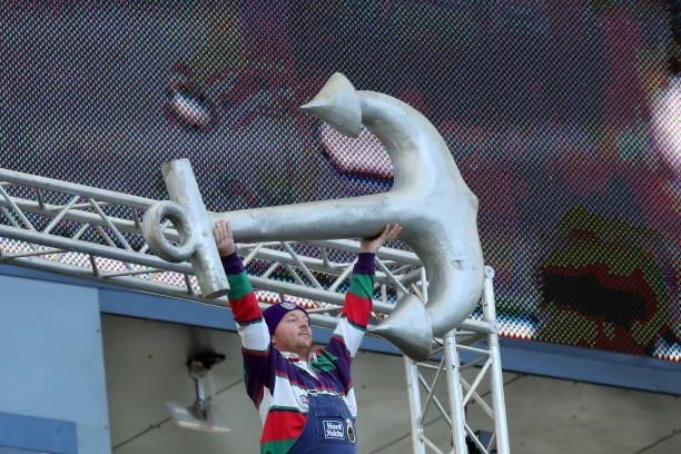 The Freo anchor is held aloft during the 2021 AFL Round 20 match between the Fremantle Dockers and the Richmond Tigers at Optus Stadium on August 1,...