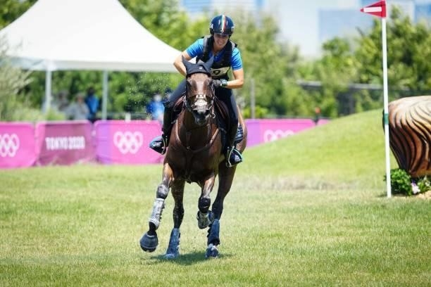 Arianna Schivo riding Quefira de l'Ormeau during the Eventing Cross Country Team and Individual at Sea Forest Cross-Country Course on August 1, 2021...