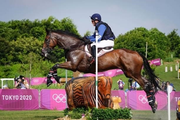Doug Payne riding Vandiver during the Eventing Cross Country Team and Individual at Sea Forest Cross-Country Course on August 1, 2021 in Tokyo, Japan.