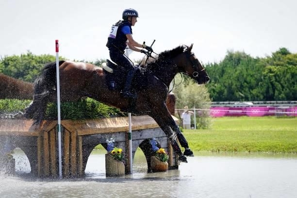 Susanna Bordone riding Imperial van de Holtakkers during the Eventing Cross Country Team and Individual at Sea Forest Cross-Country Course on August...