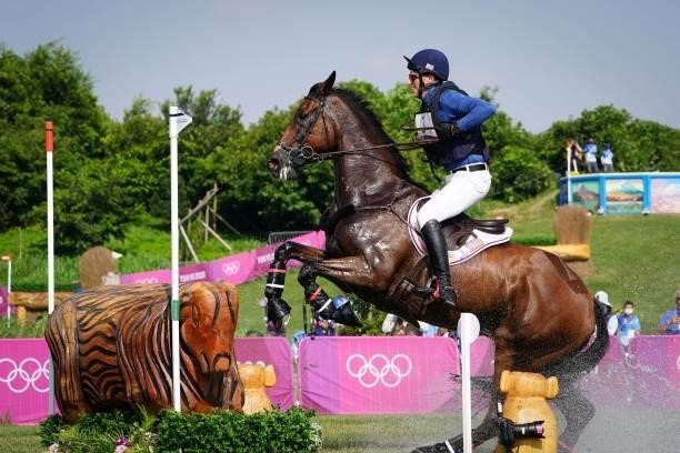 Doug Payne riding Vandiver during the Eventing Cross Country Team and Individual at Sea Forest Cross-Country Course on August 1, 2021 in Tokyo, Japan.