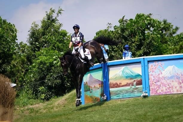 Nicolas Touzaint riding Absolut Gold during the Eventing Cross Country Team and Individual at Sea Forest Cross-Country Course on August 1, 2021 in...