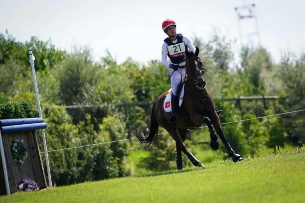 Thomas Heffernan Ho riding Tayberry during the Eventing Cross Country Team and Individual at Sea Forest Cross-Country Course on August 1, 2021 in...