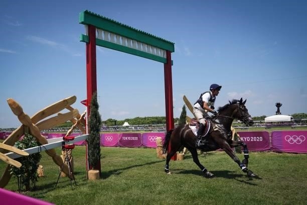 Boyd Martin riding Tsetserleg TSF during the Eventing Cross Country Team and Individual at Sea Forest Cross-Country Course on August 1, 2021 in...