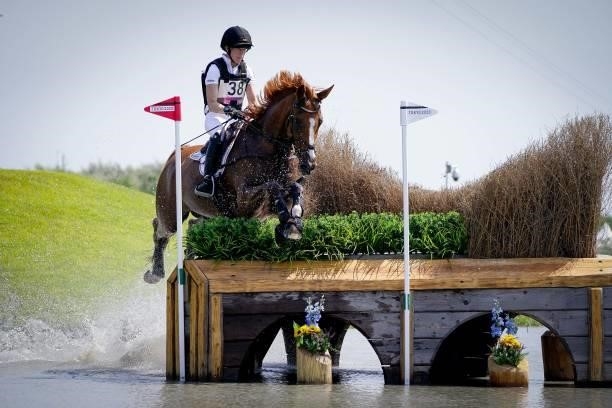 Sandra Auffarth riding Viamant du Matz during the Eventing Cross Country Team and Individual at Sea Forest Cross-Country Course on August 1, 2021 in...