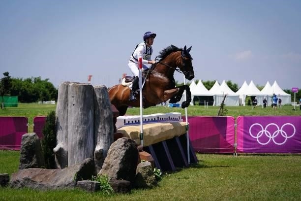 Tom McEwen riding Toldeo de Kerser during the Eventing Cross Country Team and Individual at Sea Forest Cross-Country Course on August 1, 2021 in...