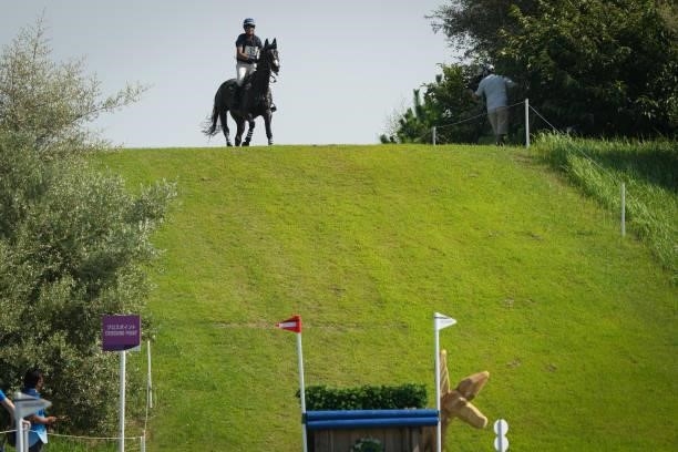 Marcelo Tosi riding Glenfly during the Eventing Cross Country Team and Individual at Sea Forest Cross-Country Course on August 1, 2021 in Tokyo,...