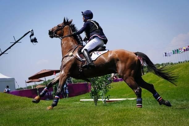 Karim Florent Laghouag riding Triton Fontaine during the Eventing Cross Country Team and Individual at Sea Forest Cross-Country Course on August 1,...