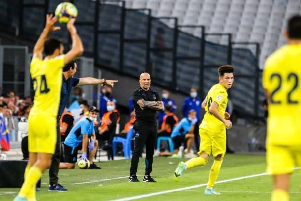 Jorge SAMPAOLI head coach of Marseille during the friendly football match between Marseille and Villarreal at Orange Velodrome on July 31, 2021 in...