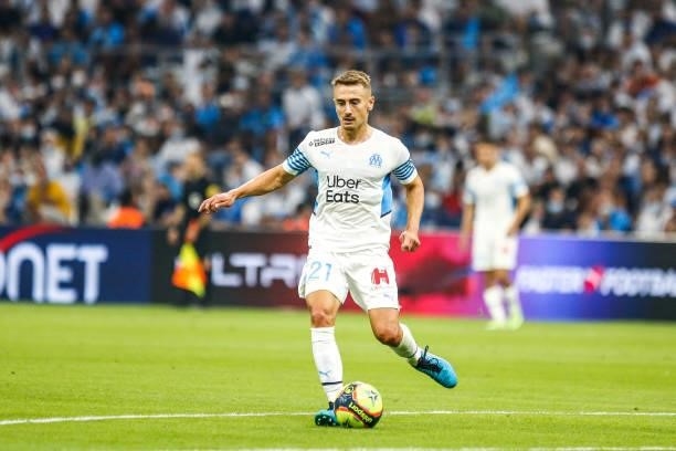 Valentin RONGIER of Marseille during the friendly football match between Marseille and Villarreal at Orange Velodrome on July 31, 2021 in Marseille,...