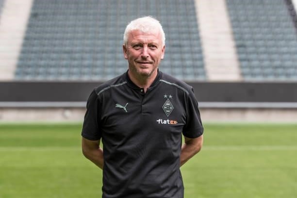Assistant Coach Armin Reutershahn pose during the Team Presentation of Borussia Moenchengladbach at Borussia-Park on August 01, 2021 in...