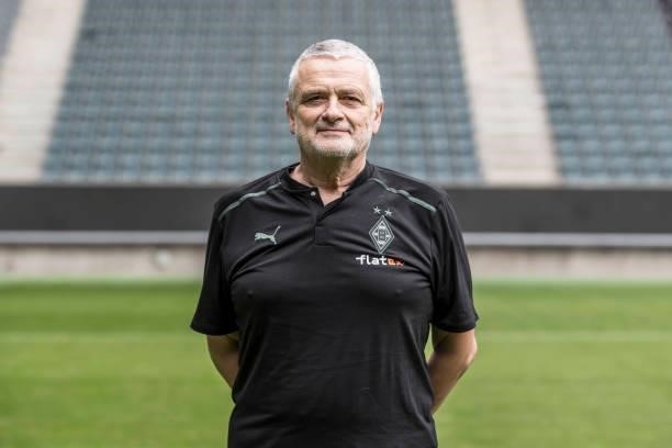 Doctor Heribert Ditzel pose during the Team Presentation of Borussia Moenchengladbach at Borussia-Park on August 01, 2021 in Moenchengladbach,...