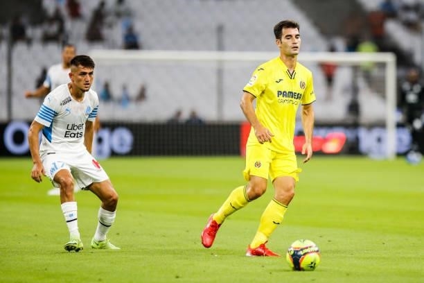 Cengiz UNDER of Marseille and Manu TRIGUEROS of Villarreal during the friendly football match between Marseille and Villarreal at Orange Velodrome on...