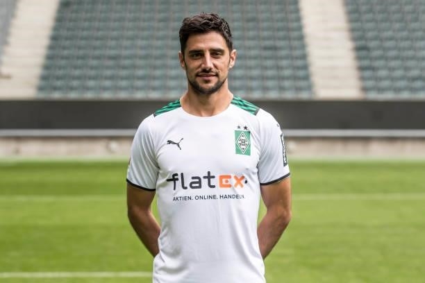 Lars Stindl pose during the Team Presentation of Borussia Moenchengladbach at Borussia-Park on August 01, 2021 in Moenchengladbach, Germany.