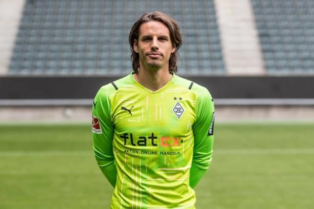 Yann Sommer pose during the Team Presentation of Borussia Moenchengladbach at Borussia-Park on August 01, 2021 in Moenchengladbach, Germany.