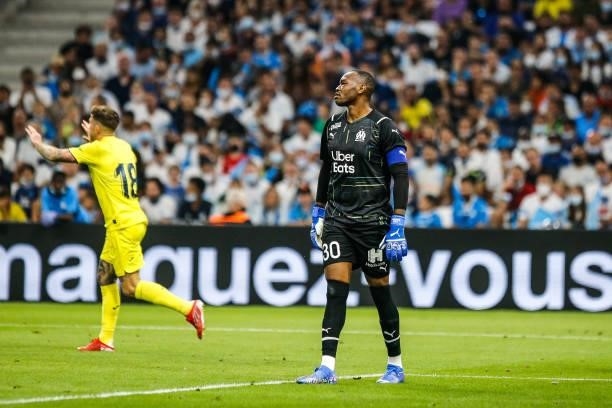 Steve MANDANDA of Marseille looks dejected during the friendly football match between Marseille and Villarreal at Orange Velodrome on July 31, 2021...