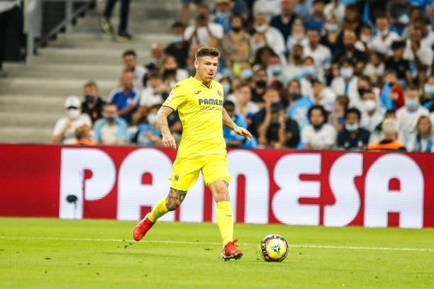 Alberto MORENO of Villarreal during the friendly football match between Marseille and Villarreal at Orange Velodrome on July 31, 2021 in Marseille,...