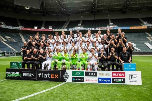 General view during the Team Presentation of Borussia Moenchengladbach at Borussia-Park on August 01, 2021 in Moenchengladbach, Germany.