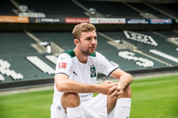 Christoph Kramer is seen during the Team Presentation of Borussia Moenchengladbach at Borussia-Park on August 01, 2021 in Moenchengladbach, Germany.