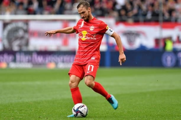 Andreas Ulmer of Salzburg during the Admiral Bundesliga match between FC Red Bull Salzburg and SV Guntamatic Ried at Red Bull Arena on August 1, 2021...