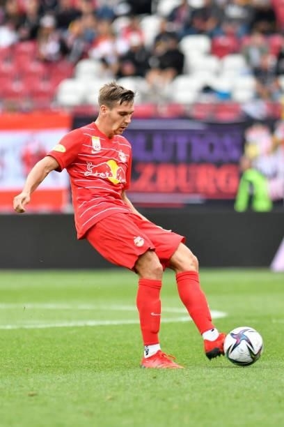 Maximilian Woeber of Salzburg during the Admiral Bundesliga match between FC Red Bull Salzburg and SV Guntamatic Ried at Red Bull Arena on August 1,...