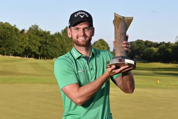 Daniel Gavins of England poses with the trophy after his victory during the final round of the ISPS HANDA World Invitational at Galgorm Spa & Golf...