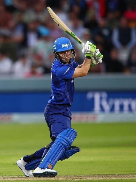 Josh Inglis of the London Spirit in action during The Hundred match between London Spirit Men and Southern Brave Men at Lord's Cricket Ground on...