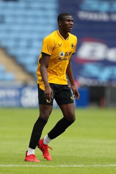 Yerson Mosquera of Wolverhampton Wanderers during the pre season friendly between Coventry City and Wolverhampton Wanderers at Coventry Building...