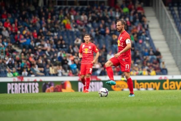 Andreas Ulmer of FC Red Bull Salzburg during the Admiral Bundesliga match between FC Red Bull Salzburg and SV Ried at on August 1, 2021 in Salzburg,...