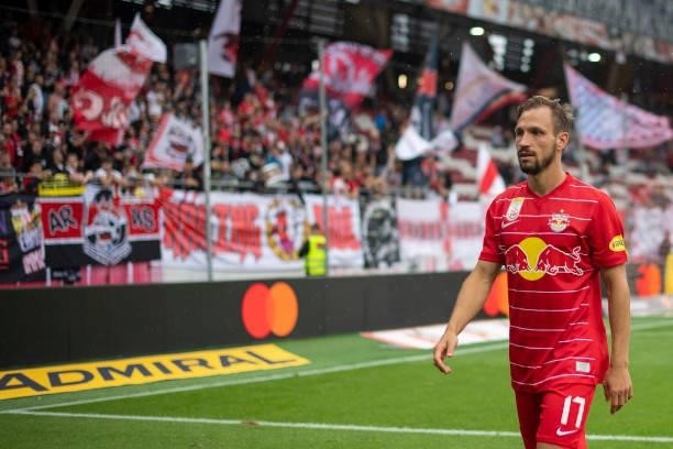 Andreas Ulmer of FC Red Bull Salzburg after the Admiral Bundesliga match between FC Red Bull Salzburg and SV Ried at on August 1, 2021 in Salzburg,...