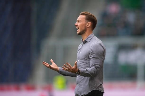 Coach Matthias Jaissle of FC Red Bull Salzburg during the Admiral Bundesliga match between FC Red Bull Salzburg and SV Ried at on August 1, 2021 in...