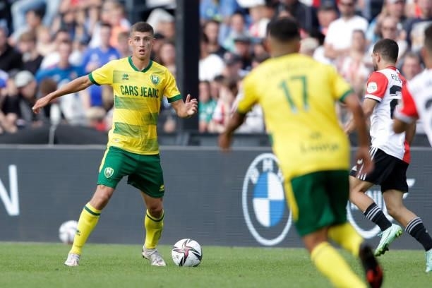 Jonathan Mulder of ADO Den Haag during the Club Friendly match between Feyenoord v ADO Den Haag at the Stadium Feijenoord on August 1, 2021 in...