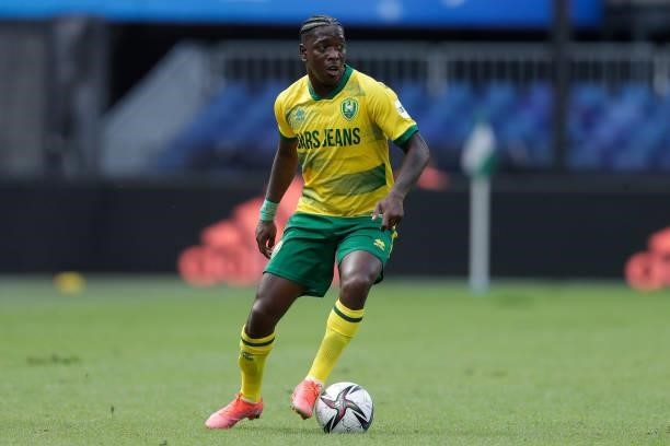 Leroy George of ADO Den Haag during the Club Friendly match between Feyenoord v ADO Den Haag at the Stadium Feijenoord on August 1, 2021 in Rotterdam...