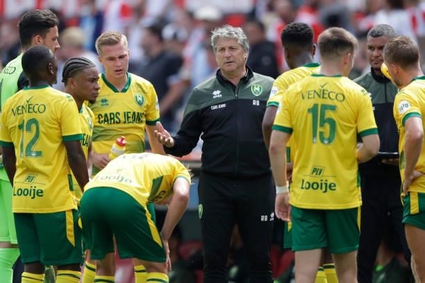 Coach Ruud Brood of ADO Den Haag during the Club Friendly match between Feyenoord v ADO Den Haag at the Stadium Feijenoord on August 1, 2021 in...