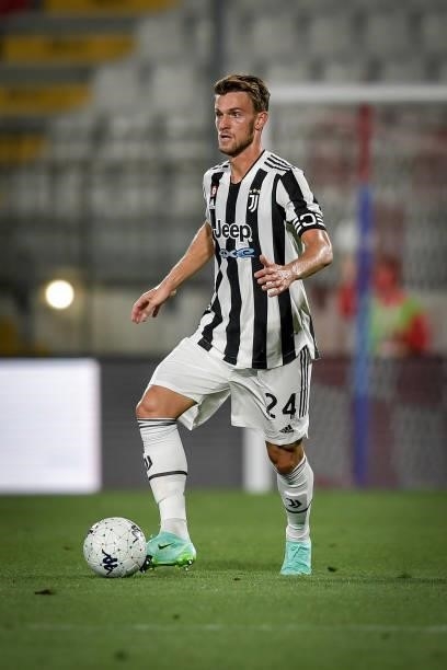 Juventus player during a match between Monza and Juventus at Stadio Brianteo on July 31, 2021 in Monza, Italy.