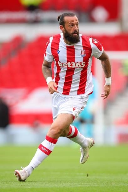 Steven Fletcher of Stoke City during the Pre Season Friendly match between Stoke City and Wolverhampton Wanderers at Britannia Stadium on July 31,...