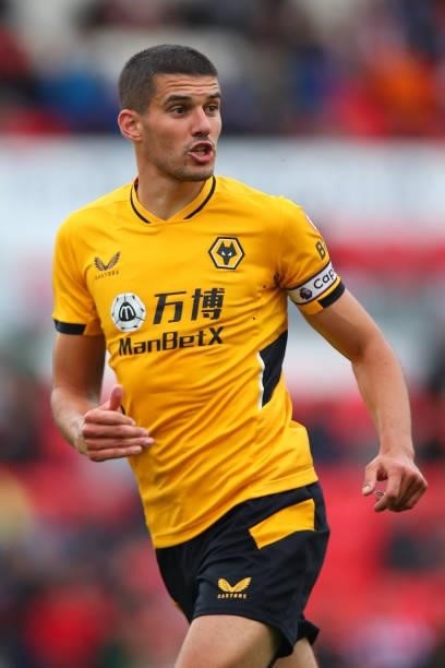 Conor Coady of Wolverhampton Wanderers during the Pre Season Friendly match between Stoke City and Wolverhampton Wanderers at Britannia Stadium on...