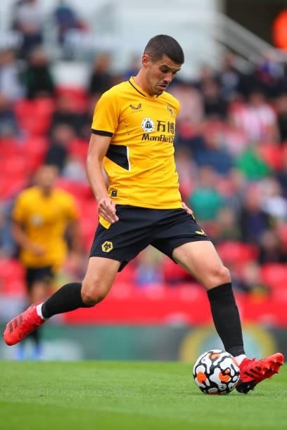 Conor Coady of Wolverhampton Wanderers during the Pre Season Friendly match between Stoke City and Wolverhampton Wanderers at Britannia Stadium on...