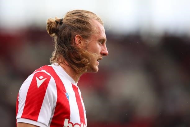 Ben Wilmot of Stoke City during the Pre Season Friendly match between Stoke City and Wolverhampton Wanderers at Britannia Stadium on July 31, 2021 in...
