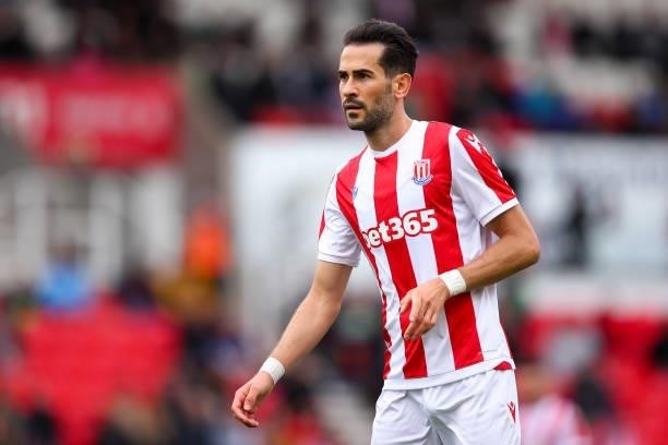 Mario Vrancic of Stoke City during the Pre Season Friendly match between Stoke City and Wolverhampton Wanderers at Britannia Stadium on July 31, 2021...