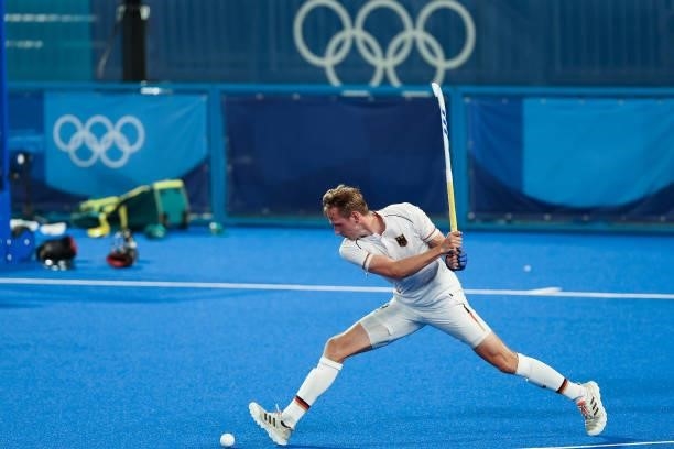 Niklas Wellen of Team Germany in action during the Men's Semifinal match between Australia and Germany on day eleven of the Tokyo 2020 Olympic Games...
