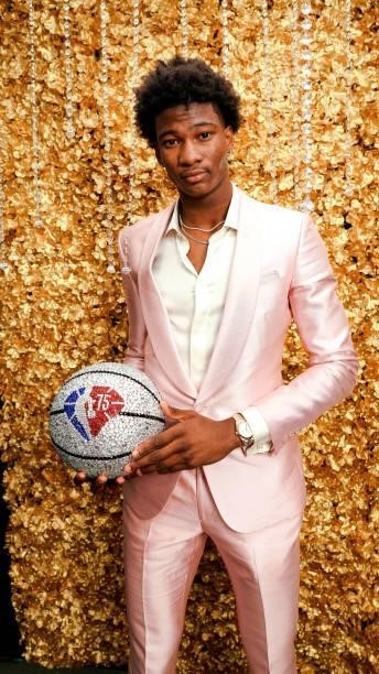 Kai Jones of the Charlotte Hornets at the 2021 NBA Draft on July 29, 2021 at Barclays Center in Brooklyn, New York. NOTE TO USER: User expressly...