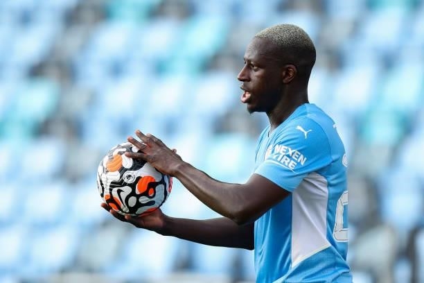 Benjamin Mendy of Manchester City during the Pre Season Friendly fixture between Manchester City and Blackpool at Manchester City Football Academy on...