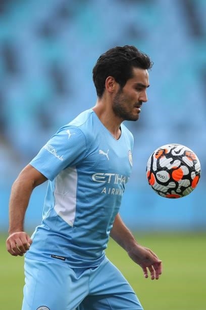Ilkay Gundogan of Manchester City during the Pre Season Friendly fixture between Manchester City and Blackpool at Manchester City Football Academy on...