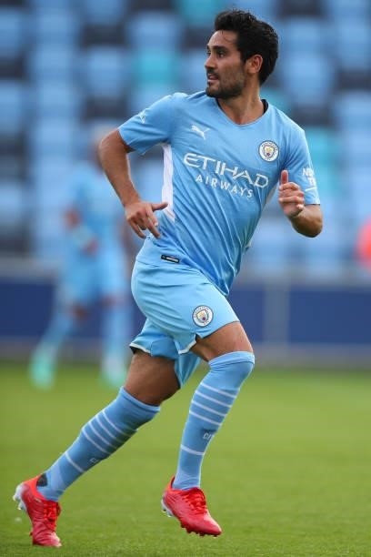 Ilkay Gundogan of Manchester City during the Pre Season Friendly fixture between Manchester City and Blackpool at Manchester City Football Academy on...