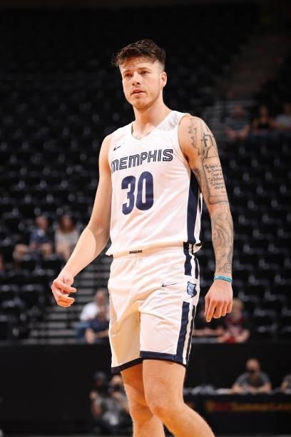 Sean McDermott of the Memphis Grizzlies looks on during the 2021 Salt Lake City Summer League on August 3, 2021 at vivint.SmartHome Arena in Salt...