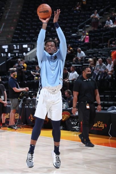 Xavier Tillman Sr. #2 of the Memphis Grizzlies warms up during the 2021 Salt Lake City Summer League on August 3, 2021 at vivint.SmartHome Arena in...