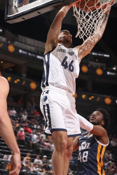 John Konchar of the Memphis Grizzlies dunks the ball during the 2021 Salt Lake City Summer League on August 3, 2021 at vivint.SmartHome Arena in Salt...