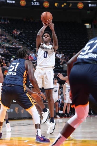 Romeo Weems of the Memphis Grizzlies shoots the ball during the 2021 Salt Lake City Summer League on August 3, 2021 at vivint.SmartHome Arena in Salt...