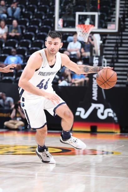 John Konchar of the Memphis Grizzlies drives to the basket during the 2021 Salt Lake City Summer League on August 3, 2021 at vivint.SmartHome Arena...